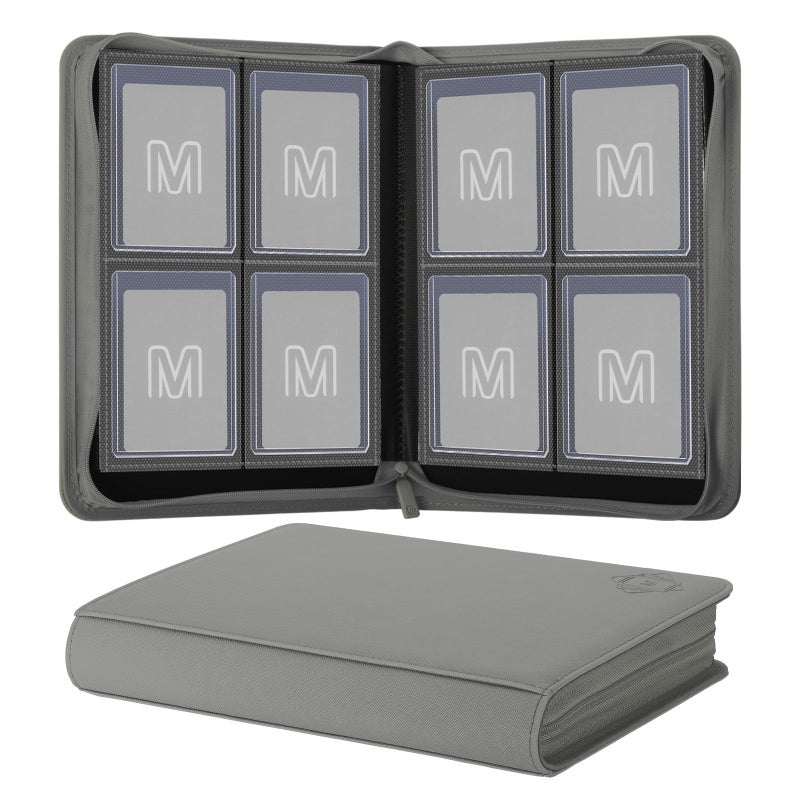MOSLA Toploader Binder,4-Pocket Side Load Trading Card Album, Holds 128 Cards with Double-Sided Pockets for MTG, Sports Cards, Top Loader Storage - Image 1